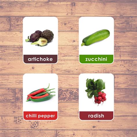 VEGETABLES - Flash Cards | Montessori | Educational | Learning | (48 ...