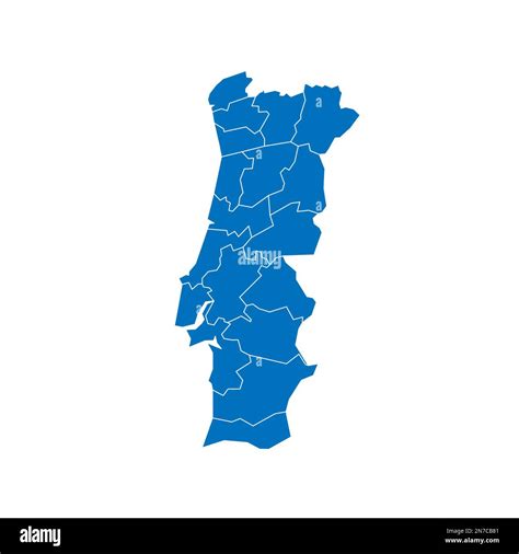Portugal political map of administrative divisions - districts. Solid ...