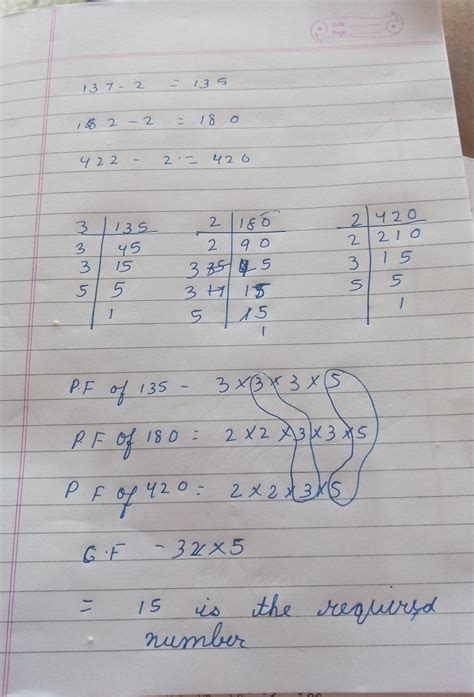 Find the greatest number that will divide 137 182 and 422 leaving the ...