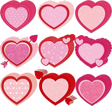Amazon.com: Pasimy 90 Pcs Valentine's Day Party Cutouts Heart Cutouts ...