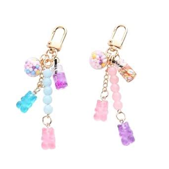 Flavizo 2 Pcs Bear Key Chain for Girls, Cute Keychains Aesthetic Set ...