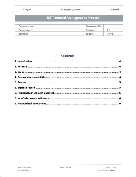 ICT Financial Management – ITSM Docs - ITSM Documents & Templates