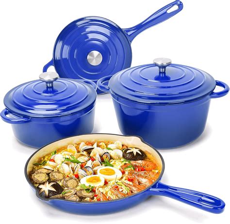 Amazon.com: Hisencn Enameled Cast Iron Cookware Set: Home & Kitchen