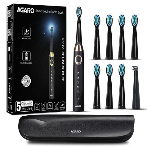 AGARO COSMIC MAX Sonic Electric tooth brush for adults with 5 modes, 7 ...