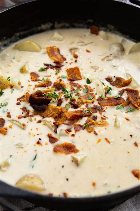 Dutch Oven Clam Chowder (New England) - Cast Iron Recipes