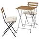 TÄRNÖ table+2 chairs, outdoor, black/light brown stained foldable ...