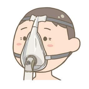 NPPVの口鼻マスクをつけている患者のイラスト🎨【フリー素材】｜看護roo![カンゴルー]