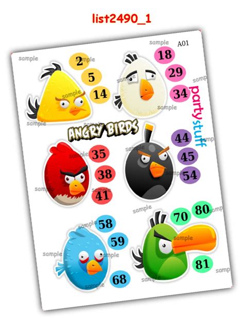 Tambola Housie | Angry Birds Designs