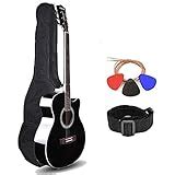 Kadence Frontier Series,Black Acoustic Guitar With Die Cast Keys Super ...