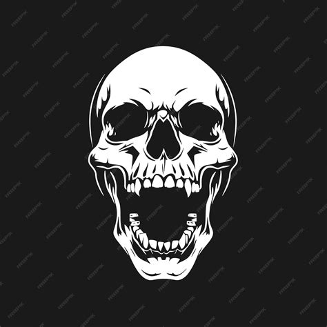 Sinister Skull Icon in Monochrome Design | Premium AI-generated vector
