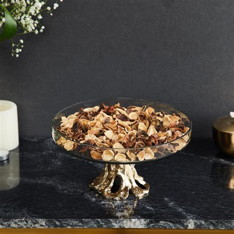 Buy Eternity Glass Decorative Platter with Aluminium Stand from Home ...
