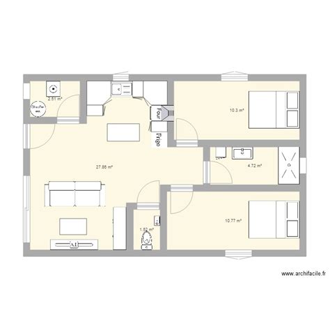 Plano de casa 60 m² posibilidad ampliación – Planos de Casas Gratis