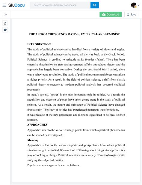 THE Approaches OF Normative, Empirical AND Feminist - Political Science ...