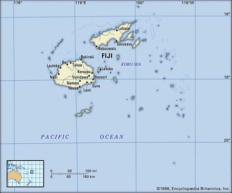 Map of Fiji and geographical facts, Where Fiji is on the world map - World