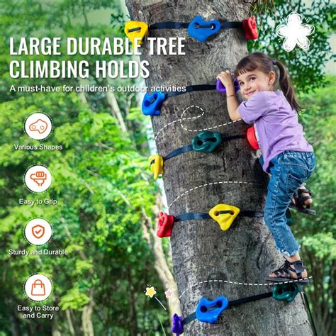 VEVOR 20 Holds 6 Straps Climbing Kit Multiple colors/finishes Tree ...