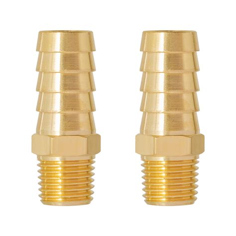 SUNGATOR Hose Barb Fittings 1/2 Inch Barb × 1/4 Inch NPT, Brass Air ...