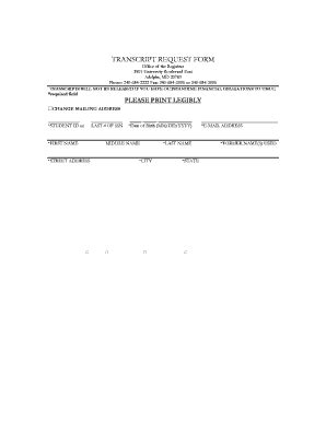 MD UMUC Transcript Request Form - Fill and Sign Printable Template Online