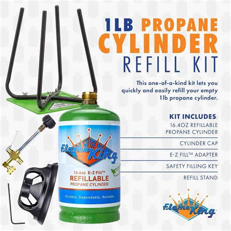 Eco Friendly 1lb Refillable Reusable Propane Cylinder + Refill Kit ...