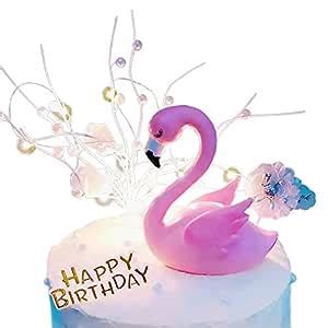 Riverbyland Flamingo Cake Toppers Kit Kids Girls Birthday Party ...
