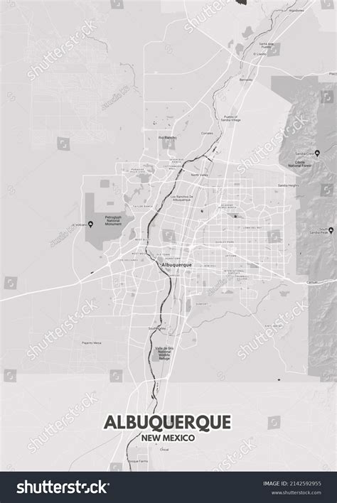 Poster Albuquerque New Mexico Maproad Map Stock Illustration 2142592955 ...
