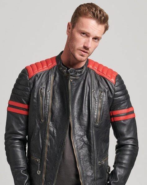 Vintage Leather Moto Racer Relaxed Fit Biker Jacket - Price History