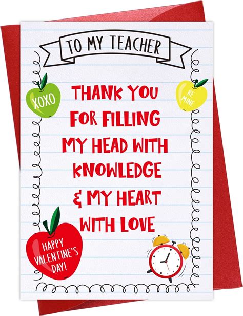 Amazon.com : PETCEE Teacher Valentines Day Cards with Envelopes 4"x6 ...