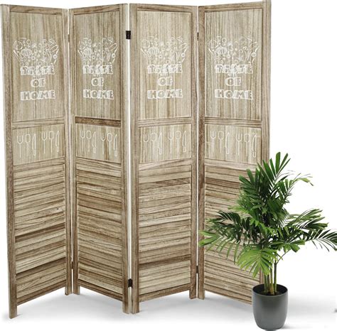 ECOMEX 4 Panel Room Divider, 5.6 Ft Tall Wood Room India | Ubuy