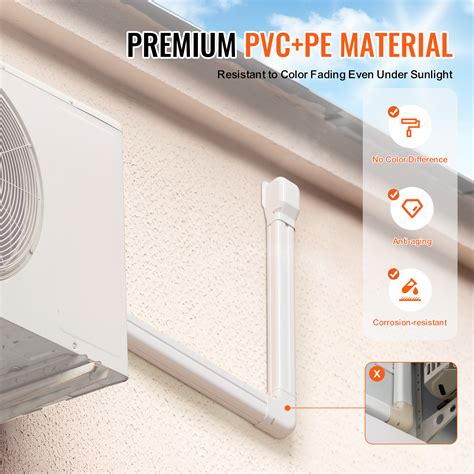 3" W Line Set Cover Kit For Mini Split Central Air Conditioner ...