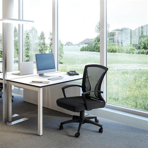 Buy Lacoo Mid-Back Office Desk Chair Ergonomic Mesh Task Chair with ...