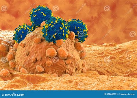 CAR T Cell Therapy in Melanoma - Closeup View 3d Illustration Stock Illustration - Illustration ...