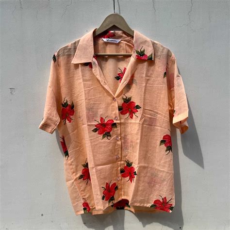 Peach Hand Painted Shirt - KJ0684 – Kajrakh