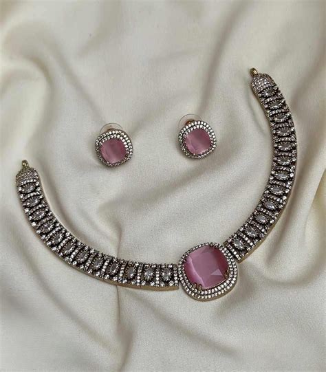 AD Stone Premium Necklace Set product code N64 – ARACKAL JEWELLERY