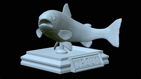 STL file fish rainbow trout / Oncorhynchus mykiss trophy statue ...
