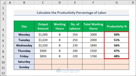 Productivity Rate Formula 的图像结果