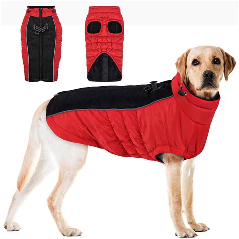 Woiil Dog Clothes Waterproof Large Dog Coats,Dog Jacket Xl with Harness ...