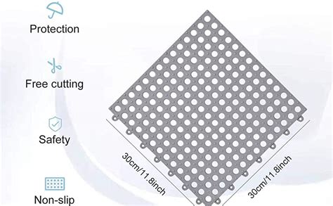 Buy Wrixty Interlocking Non Slip Drainage Tiles 12 x 12 Inch Soft PVC ...