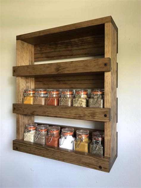 Out Of This World Wall Mounted Wood Kitchen Shelves Unit Online