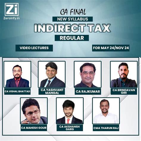 CA Final Indirect Tax Laws Video Lectures by Top Faculties