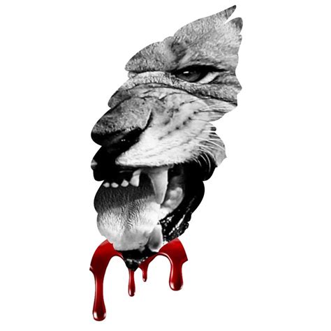 Angry Lion Blood Like Teen Tattoo Waterproof Male and Female Temporary ...