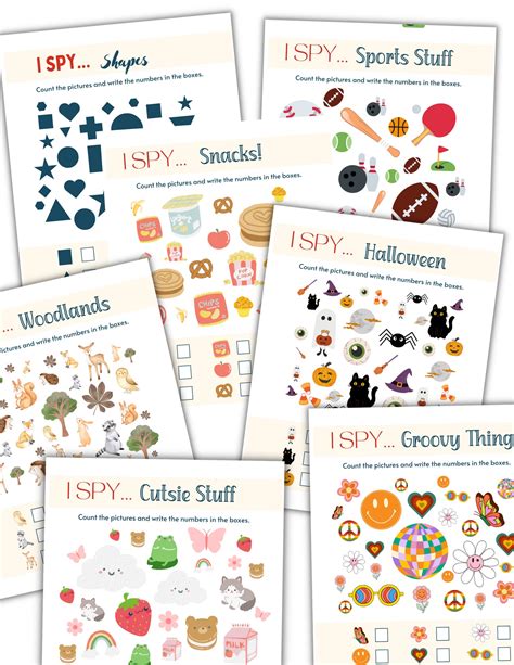 I Spy Printable Activity Sheets, I Spy for Kids, I Spy Printables, I ...