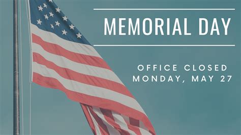 Church Office Closed Memorial Day