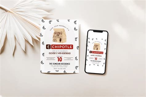 Chipotle ANY AGE Birthday | Chipotle Birthday Party | Editable Birthday ...