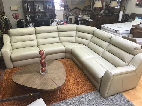 Kuka sectional sofa leather Recliner beige | Leather Sectionals