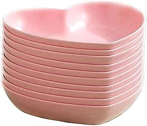 Buy Swilak Pink Heart Shaped Plates, Plastic Snakes Sushi Side Dish ...