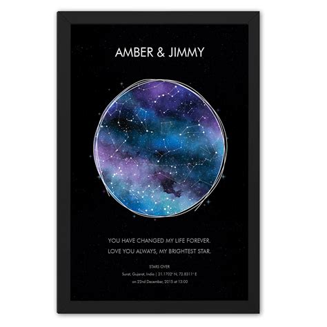 Ritwika's Personalised Constellations & Stars Position Galaxy Painting ...
