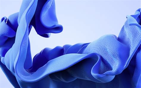 3d rendering illustration of soft cloth blue material | Premium Photo