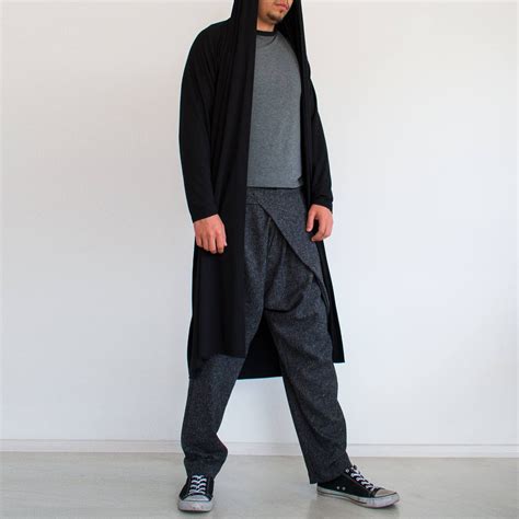 Long black cardigan/ Long men cardigan/ boho cardigan kimono/ | Etsy