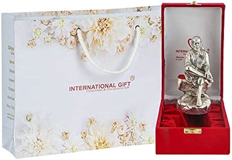 Buy INTERNATIONAL GIFT® Silver Sai Baba Statue Oxidized Finish with ...