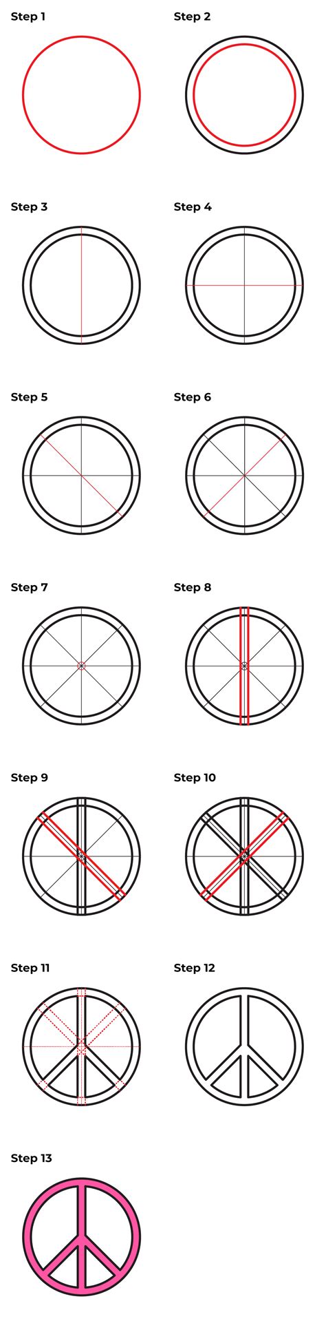 Image result for Peace Sign Drawing Tutorial