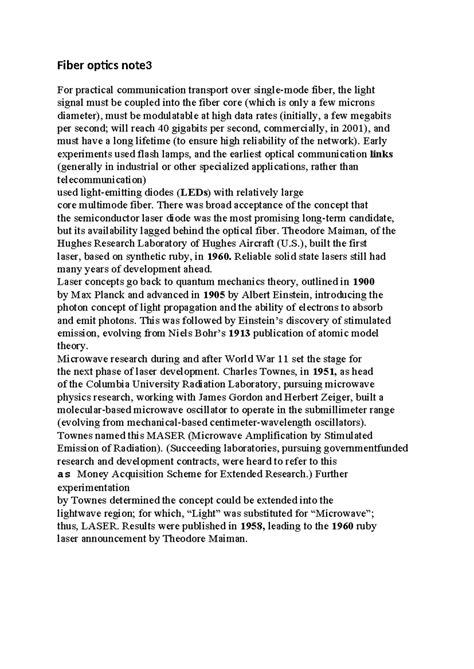 3.Fiber optics note - Fiber optics note For practical communication ...